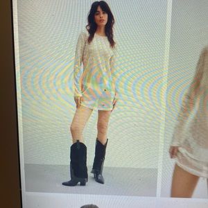 Brand new. Sheer mini shift dress